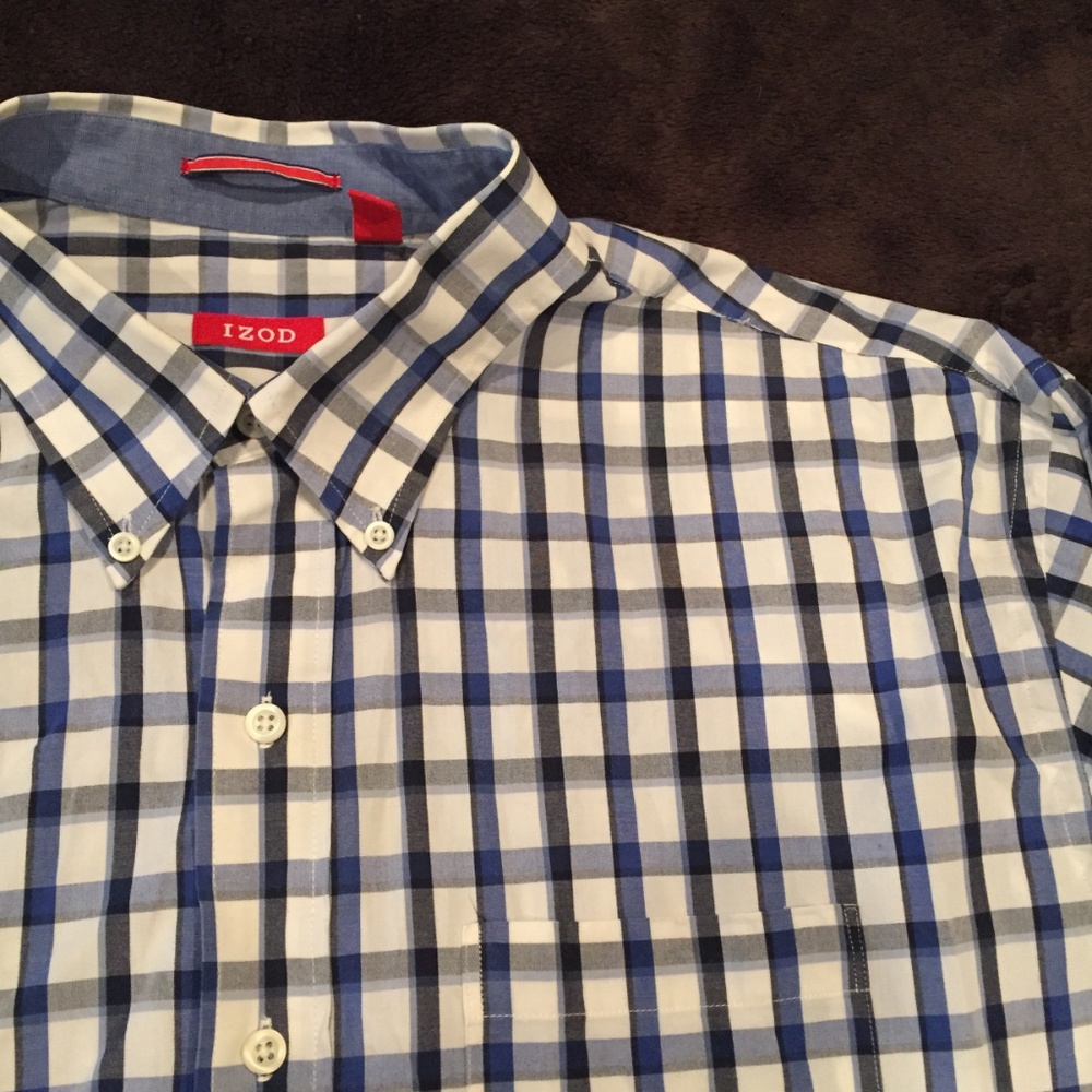 🛍️Men's Izod Button down Long Sleeve Plaid Shirt XL